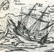 william r clark 1596 seglade hollandaren willem barents till novaja semlja dar hartyg skruvades upp ovanpa packisen oil painting